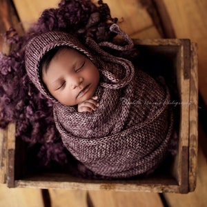 Newborn bonnet and wrap set, newborn photo prop