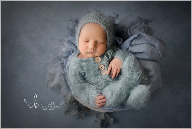Footed sleeper, newborn photo prop, 18 colors to choose from image 7
