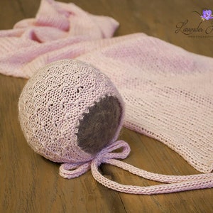 Newborn bonnet and wrap, newborn photo prop