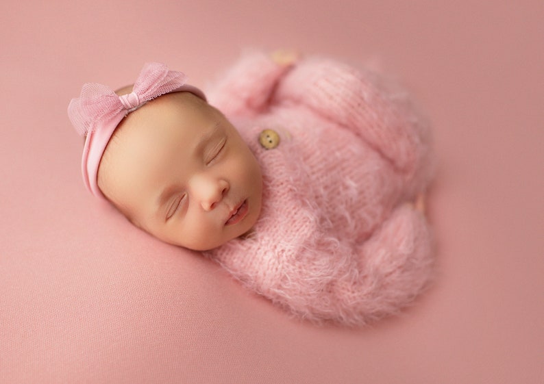 Footed sleeper, newborn photo prop, 18 colors to choose from image 6