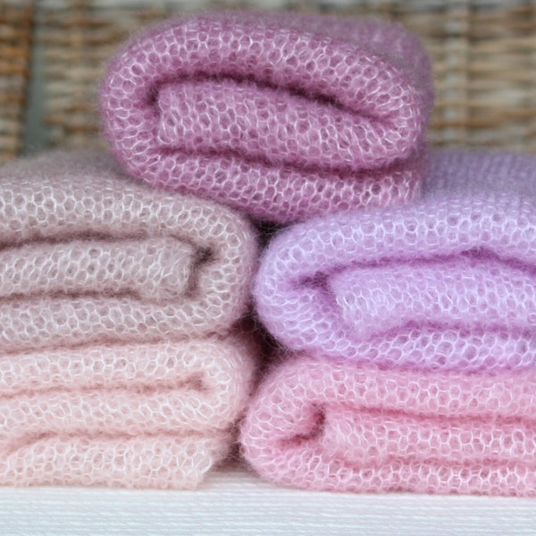 Newborn wrap, mohair wrap, stretch knit wrap 65", 72 colors