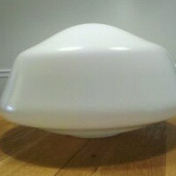 Large 18" Schoolhouse Light Globe White Milk Glass Shade Classic Art Deco Style