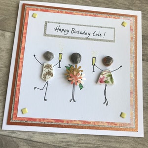 Pebble Art 'Birthday' Greeting Card