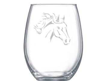 Geëtst wijnglas zonder steel, gepersonaliseerd cadeau