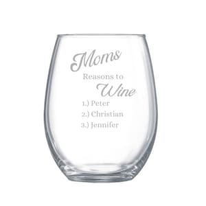 Moeders redenen om wijn, Moederdag wijnglas, cadeau voor moeder, grappig moederdagcadeau