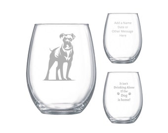 Boxer dog glassware, it isn't drinking alone if the dog is home glassware, Boxer mom, dog lover gift