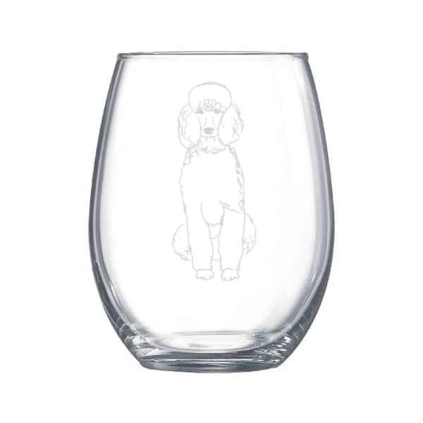 Poodle dog glassware, it isn't drinking alone if the dog is home glassware, Poodle mom, dog lover gift, standard poodle