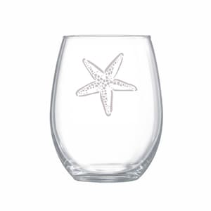 Starfish Etched Wine Glass: Nautical Wedding Favor, Personalized Glass