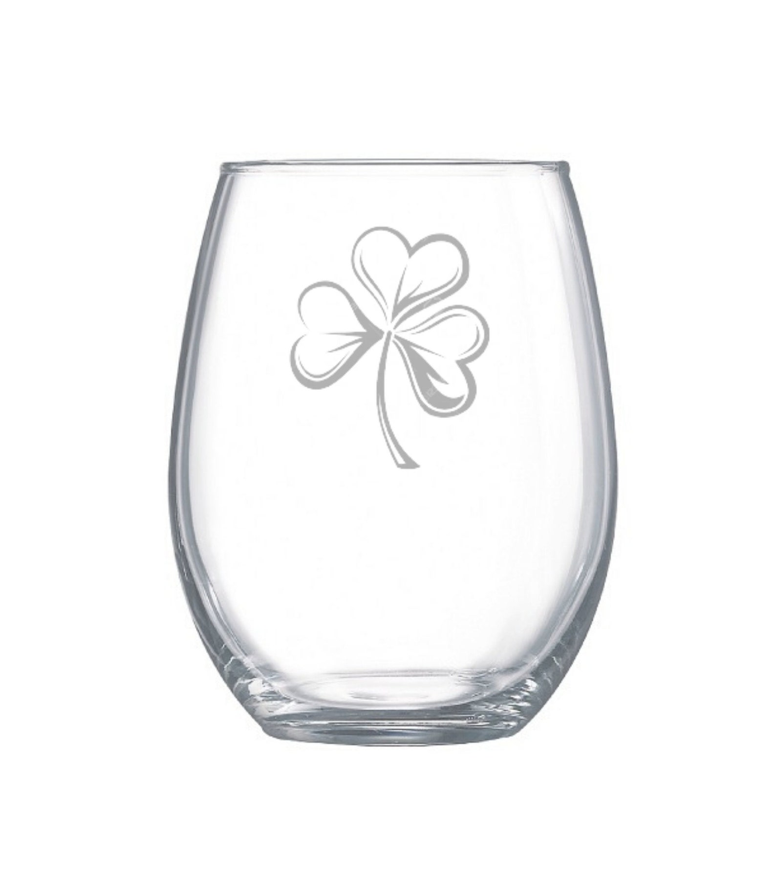 Clover Etched Glass Shamrock Etched Glassware St Patricks | Etsy