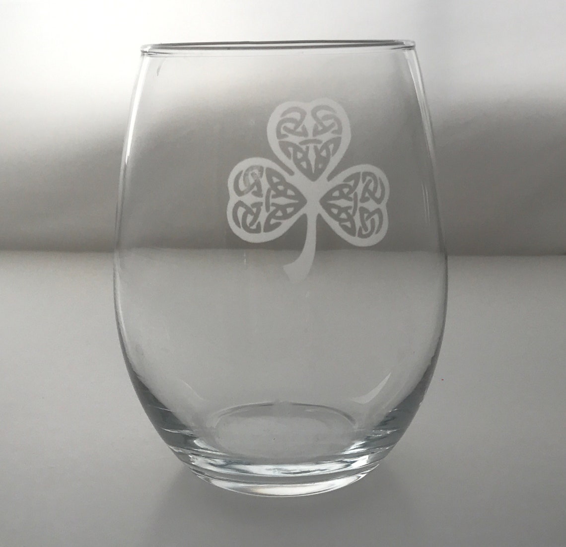 Celtic clover etched wine glasses irish glassware celtic Etsy