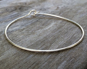 Sterling bangle, solid sterling bangle, bangle trio, hook and eye bangle, basic bangle, stacking bangles, tri- color bangle, silver bracelet