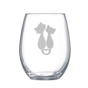 love cats etched glass, etched wine glasses, customized wine glasses, stemless wine glass, Valentine’s Day gift, cat lovers