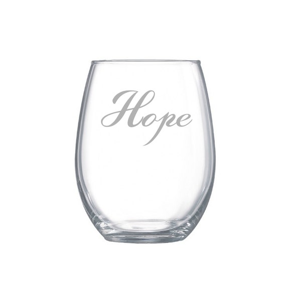 Hope wine glasses, Hope for the future, Christmas glassware,  holiday wine glasses, holiday decor