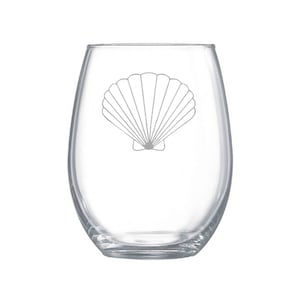 Seashell etched glass, seashell glass, nautical etched glass, etched wine glass, custom glass, nautical wine glass, nautical wedding favors