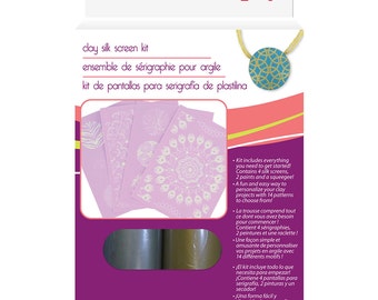 Polymer clay Silkscreen kit by Sculpey, Is perfect to start creating your very own unique polymer clay pendants and jewelry.