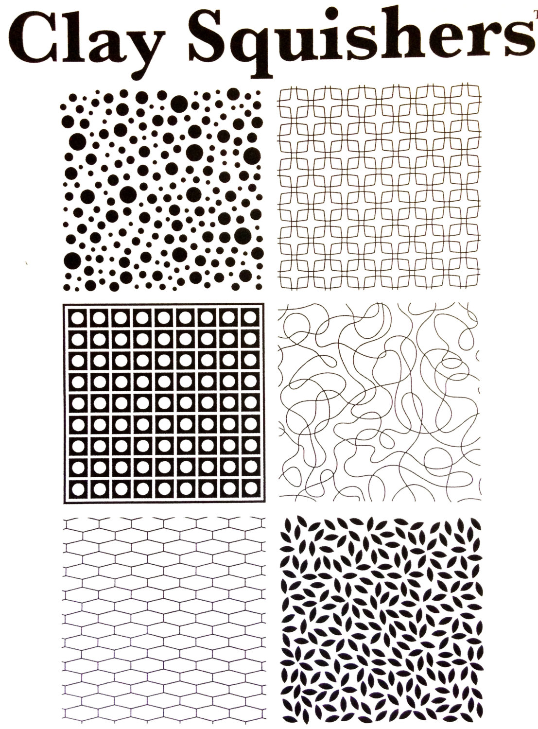 Rubber stamp textures by Clay Squishers great for polymer clay
