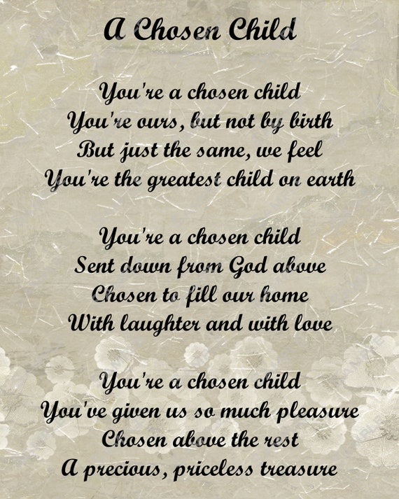 Items similar to Adoption Poem for Adopted Child Digital INSTANT