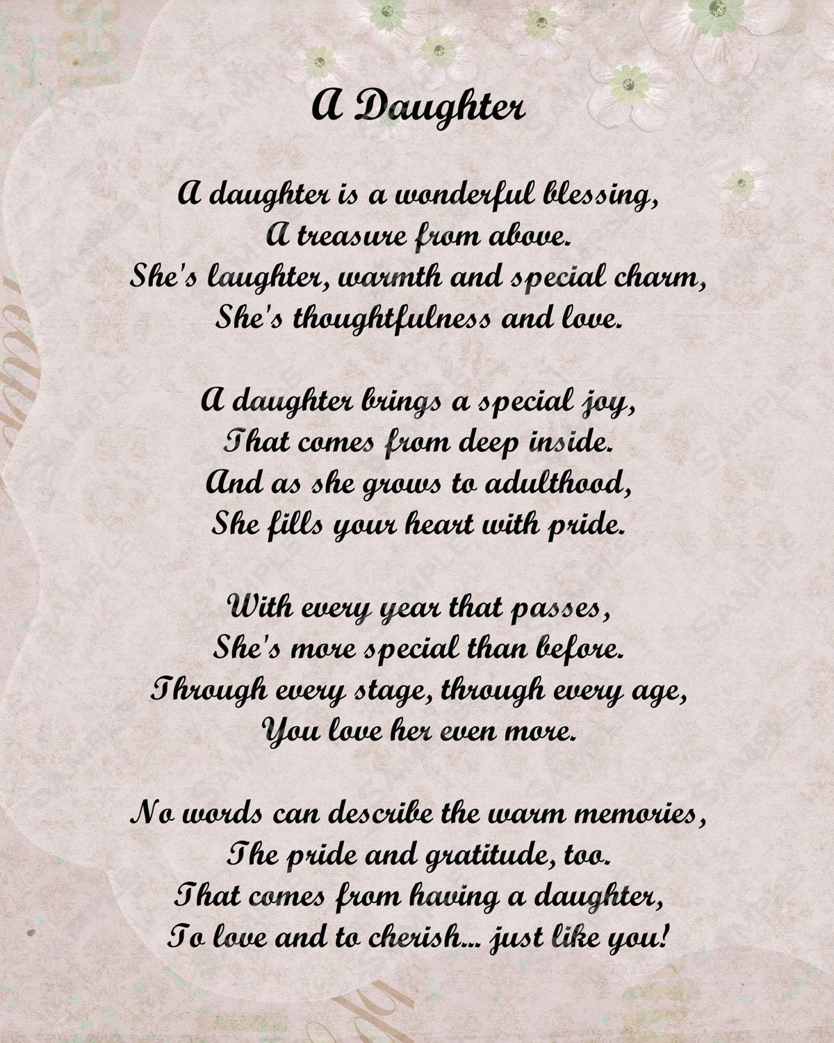 Daughter Poem Gift For Daughter Love Poem 8 X 10 Print Etsy Daughter Poem Gift For Daughter Love Poem 8 X 10 Print Etsy