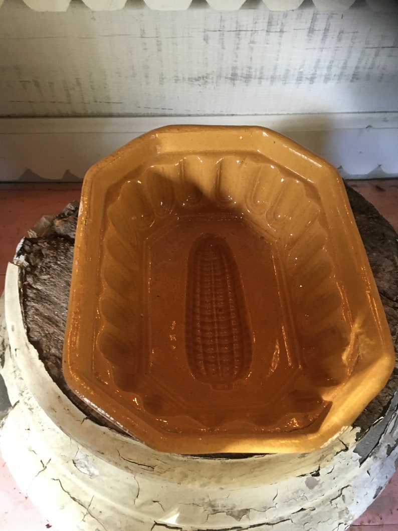 Vintage Yellowware Corn Mold Etsy