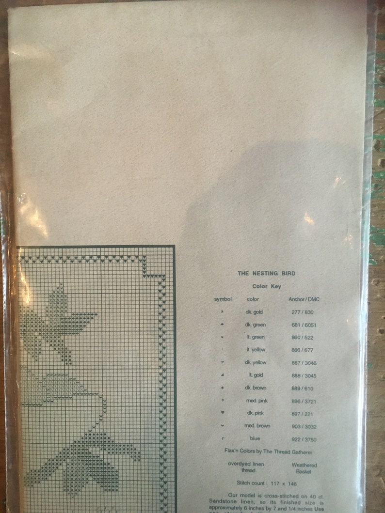 Vintage Bird in a Nest Sampler Pattern by the Thread Gatherer Etsy