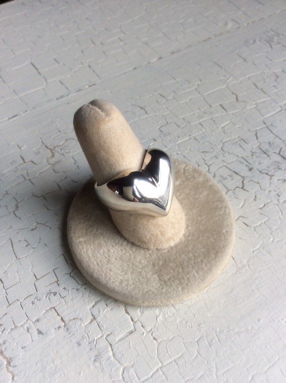 Sterling heart ring - image 9