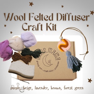 Ullfiltad diffusor-pysselkit - lila, beige, lavendel, brun, skogsgrön