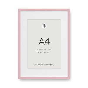 Rosa A4 fotoram – Modern MDF-posterram med passepartout