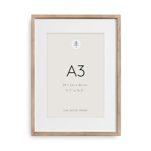 A3 Oak Picture Frame | Real Wood Frame, Minimalist Wall Art, Clean Design for Nursery or Home