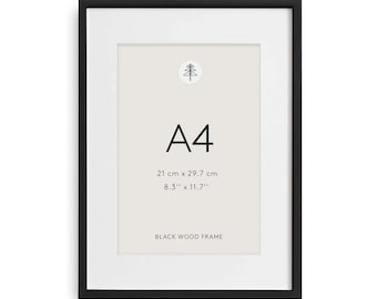 A4 Black Wood Picture Frame: Modern Minimalist Photo Display