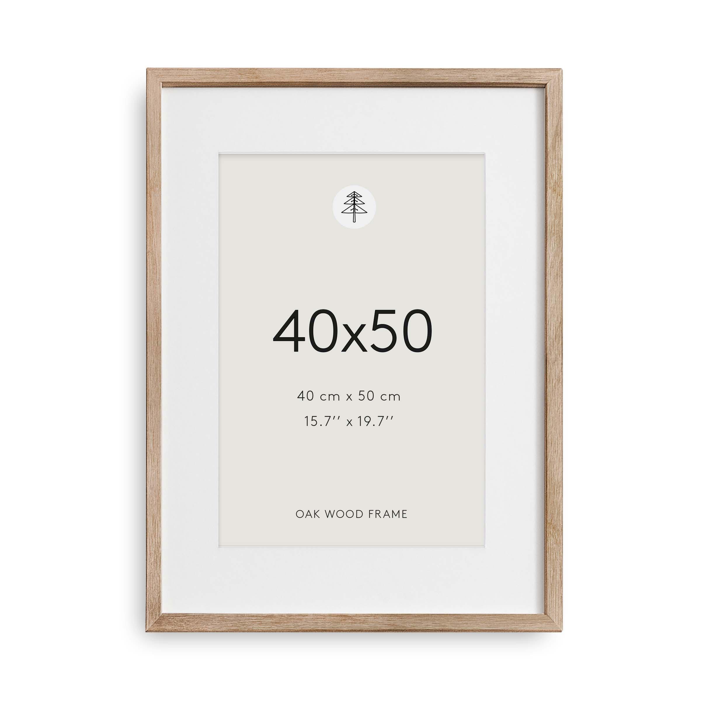 Minimalist Oak Wood Frame, 40x50 Cm, With Mat - Etsy