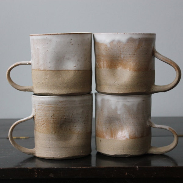 Lighter Side Dimpled Cream Mugs- Set of Four