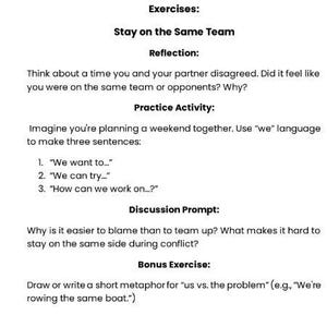 Relationship Communication Guide | Healthy Conflict Resolution for Couples (Printable PDF)