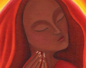 Mary Magdalene in Prayer (Mary Magdalen Spiritual Art Print)