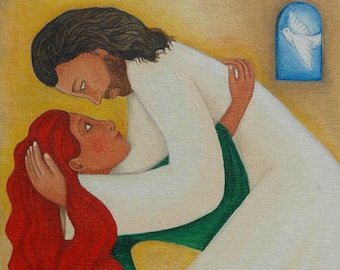 Surrender: Mary Magdalene and Jesus Art Print