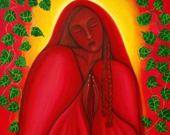 Mary Magdalene of the Leaves (Mary Magdalen Art Print)