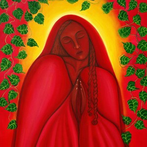 Mary Magdalene of the Leaves (Mary Magdalen Art Print)