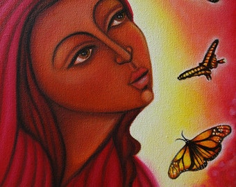 Mary Magdalene of the Butterflies (Saint Mary Magdalene Art Print)
