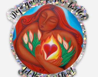 Mary Magdalene Glitter Sticker: “Let Passion Glow”