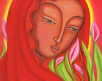 Mary Magdalene, Our Lady of Flowers Altar Art Print
