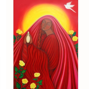 Mary Magdalene of the Roses Print on Canvas