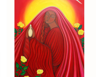 Mary Magdalene of the Roses Print on Canvas