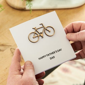 carte souvenir vélo en bois personnalisée | Cadeau de fête des pères pour papa et grand-père | Carte personnalisée pour la fête des pères à vélo