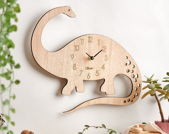 Personalised Diplodocus Dinosaur Clock