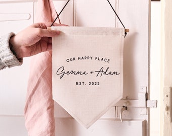 Personalised New Home Linen Flag