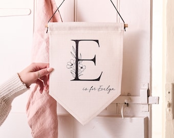 Personalised Initial Linen Flag