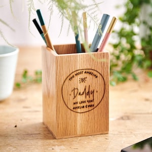 Personalised Dad Pen Pot | Gift for Dad, Grandad | Personalised Birthday Gift for Him