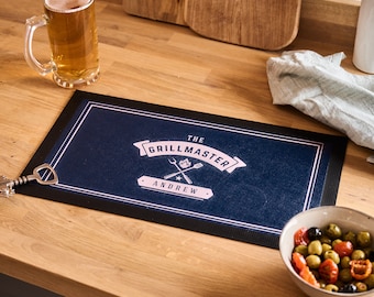 Personalised BBQ Grillmaster Bar Mat