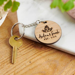 Personalised New Home Keyring | First Home Gift for Couples | New Home Keepsake