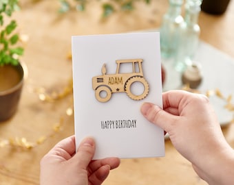 Personalised Tractor birthday card