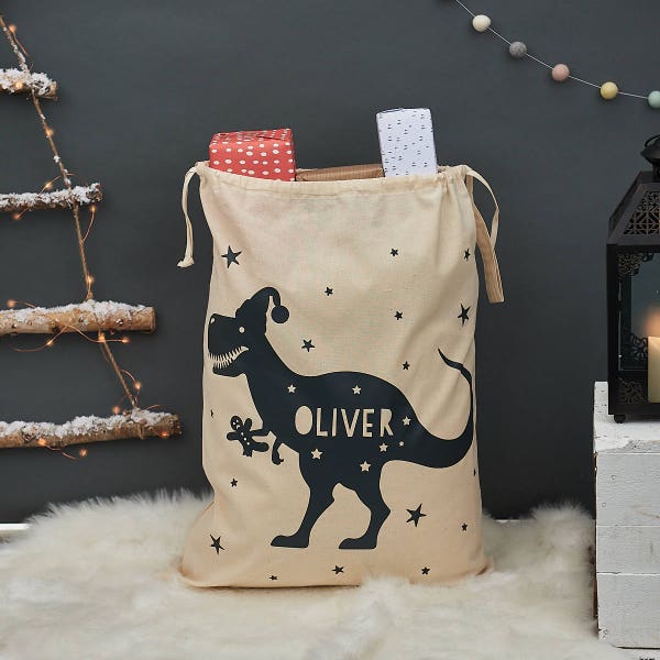Personalized T Rex Christmas Sack